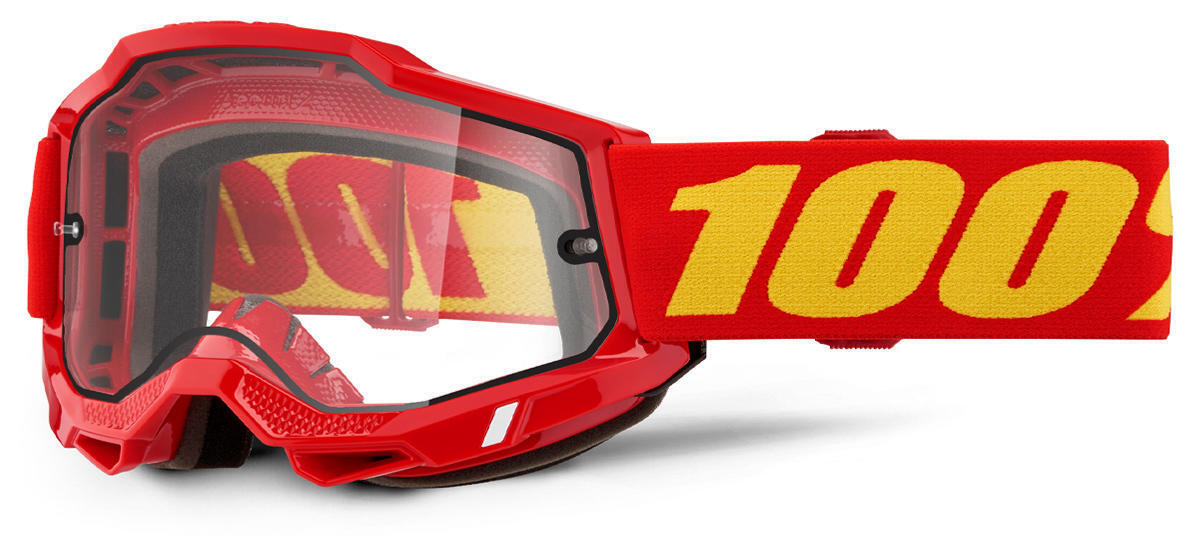 Masque cross 100% Accuri 2 Enduro Moto Rouge - Ecran Clair